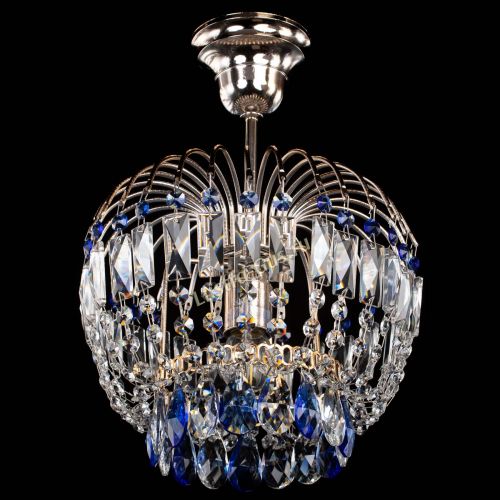 Люстра Малинка синяя в Саратове Гусь Хрустальный