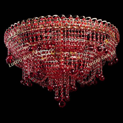 Люстра Водопад Софья красная в Саратове Гусь Хрустальный