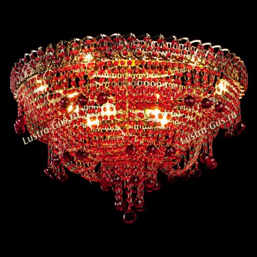 Люстра Водопад Софья красная в Саратове Гусь Хрустальный