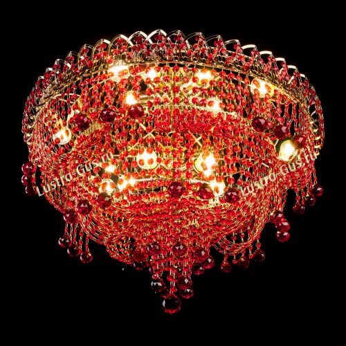 Люстра Водопад Софья красная в Саратове Гусь Хрустальный