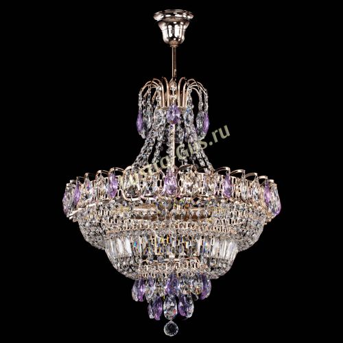 Люстра Ника подвесная Фиолетовая в Саратове Гусь Хрустальный