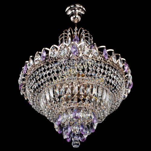 Люстра Ника подвесная Фиолетовая в Саратове Гусь Хрустальный