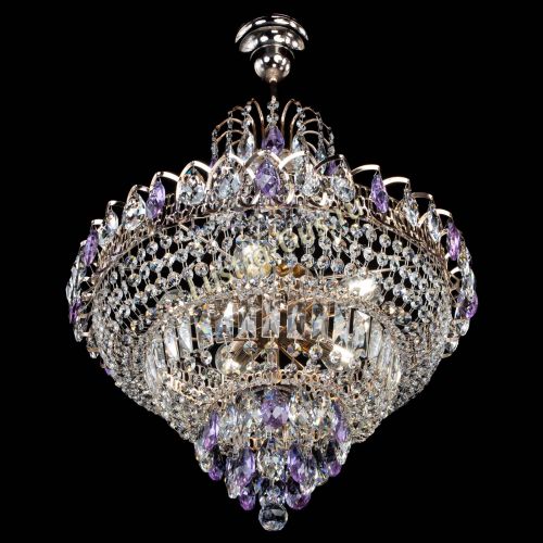 Люстра Ника подвесная Фиолетовая в Саратове Гусь Хрустальный