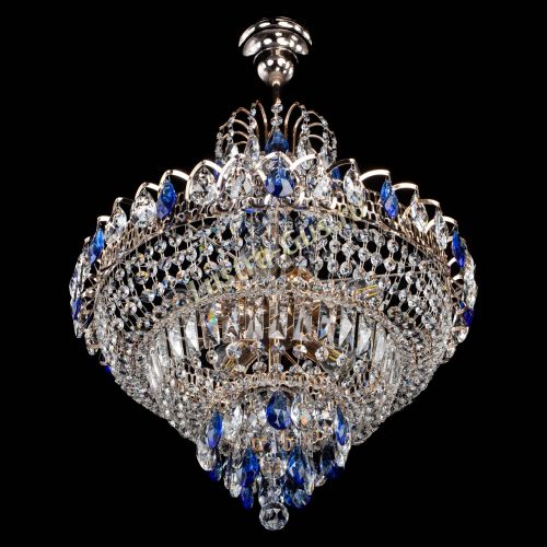 Люстра Ника подвесная Синяя в Саратове Гусь Хрустальный