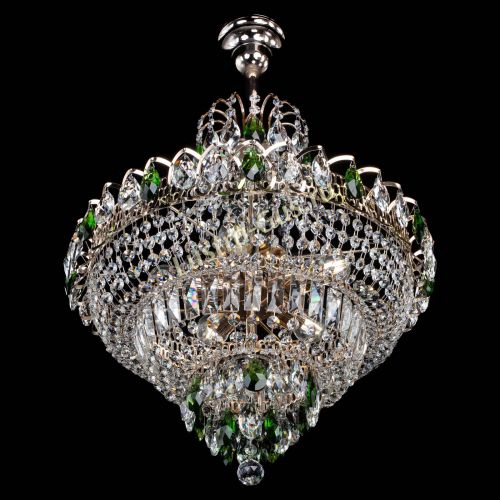 Люстра Ника подвесная Зеленая в Саратове Гусь Хрустальный