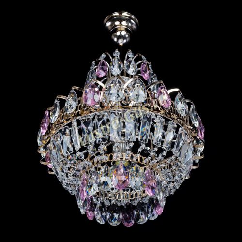 Люстра Ника 1 лампа розовая в Саратове Гусь Хрустальный