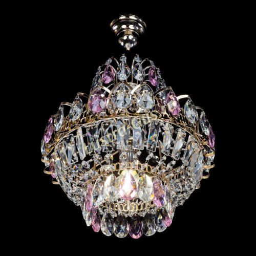 Люстра Ника 1 лампа розовая в Саратове Гусь Хрустальный