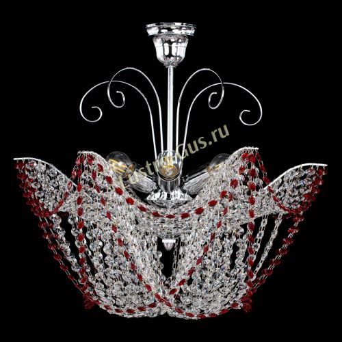 Люстра Орхидея №3 красная в Саратове Гусь Хрустальный