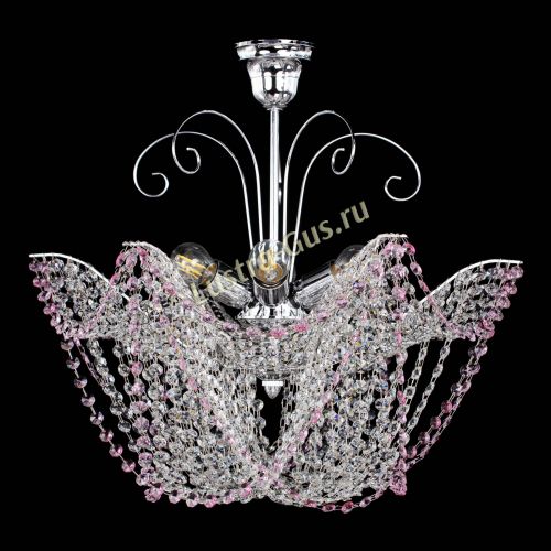Люстра Орхидея №3 розовая в Саратове Гусь Хрустальный