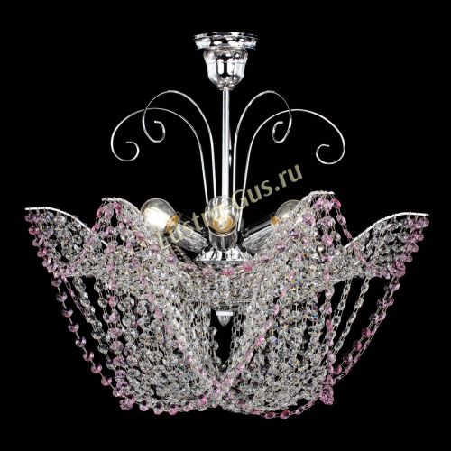 Люстра Орхидея №3 розовая в Саратове Гусь Хрустальный