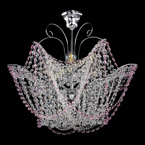 Люстра Орхидея №3 розовая в Саратове Гусь Хрустальный