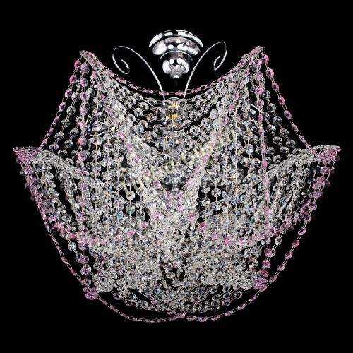 Люстра Орхидея №3 розовая в Саратове Гусь Хрустальный