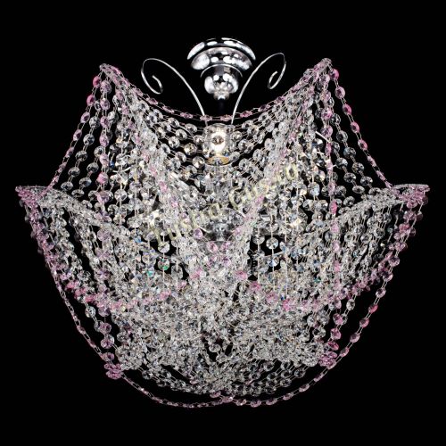 Люстра Орхидея №3 розовая в Саратове Гусь Хрустальный