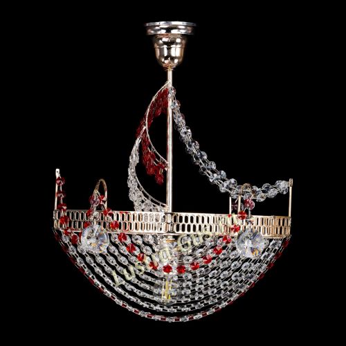 Люстра Парусник №1 красный в Саратове Гусь Хрустальный