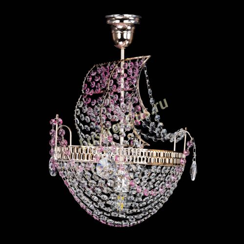 Люстра Парусник №1 розовый в Саратове Гусь Хрустальный