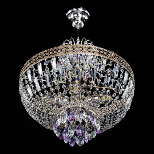 Люстра Венеция Астра №5 фиолетовая в Саратове Гусь Хрустальный