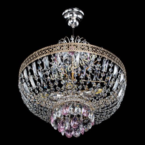 Люстра Венеция Астра №5 розовая в Саратове Гусь Хрустальный