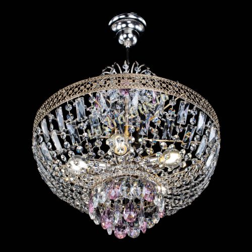 Люстра Венеция Астра №5 розовая в Саратове Гусь Хрустальный