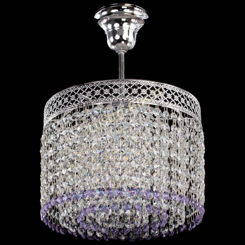 Люстра Венеция Капель №1 с подвесом Фиолетовая в Саратове Гусь Хрустальный