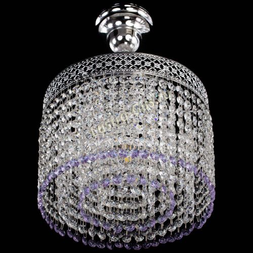 Люстра Венеция Капель №1 с подвесом Фиолетовая в Саратове Гусь Хрустальный