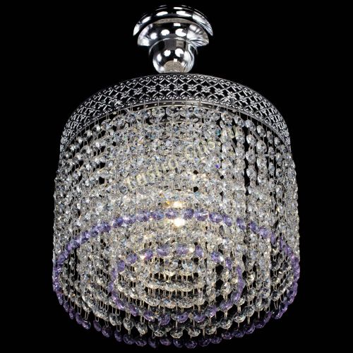 Люстра Венеция Капель №1 с подвесом Фиолетовая в Саратове Гусь Хрустальный