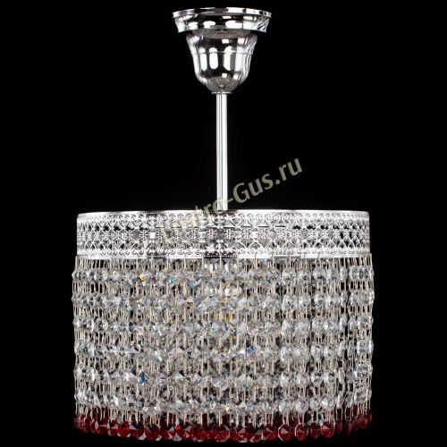 Люстра Венеция Капель №1 с подвесом Красная в Саратове Гусь Хрустальный