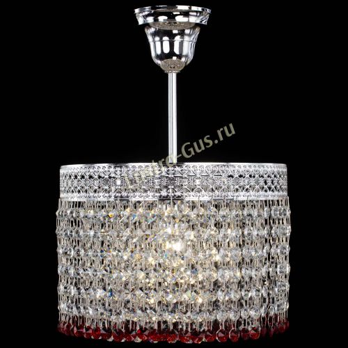 Люстра Венеция Капель №1 с подвесом Красная в Саратове Гусь Хрустальный