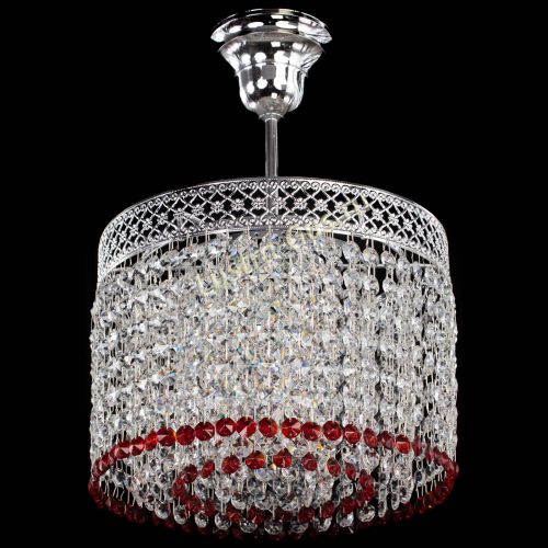 Люстра Венеция Капель №1 с подвесом Красная в Саратове Гусь Хрустальный