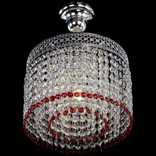 Люстра Венеция Капель №1 с подвесом Красная в Саратове Гусь Хрустальный