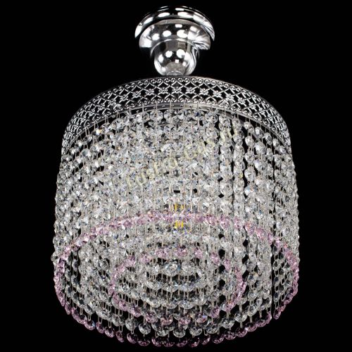 Люстра Венеция Капель №1 с подвесом Розовая в Саратове Гусь Хрустальный
