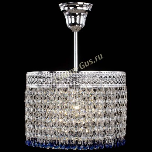 Люстра Венеция Капель №1 с подвесом Синяя в Саратове Гусь Хрустальный