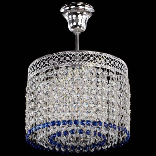 Люстра Венеция Капель №1 с подвесом Синяя в Саратове Гусь Хрустальный