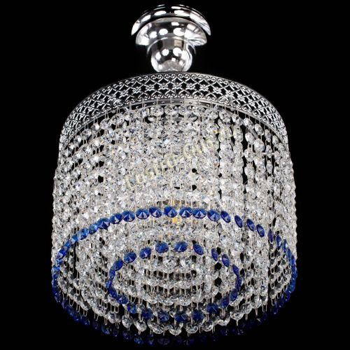 Люстра Венеция Капель №1 с подвесом Синяя в Саратове Гусь Хрустальный