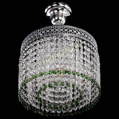 Люстра Венеция Капель №1 с подвесом Зеленая в Саратове Гусь Хрустальный