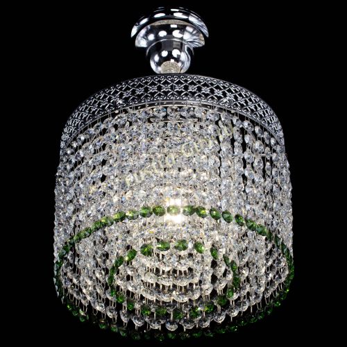 Люстра Венеция Капель №1 с подвесом Зеленая в Саратове Гусь Хрустальный