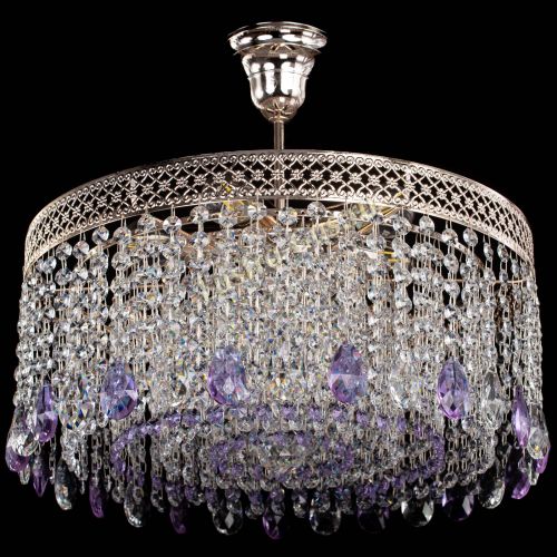 Люстра Венеция Капель журавлик фиолетовая в Саратове Гусь Хрустальный