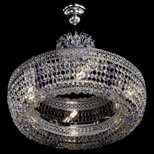 Люстра Венеция Кольцо с подвесом Фиолетовая в Саратове Гусь Хрустальный