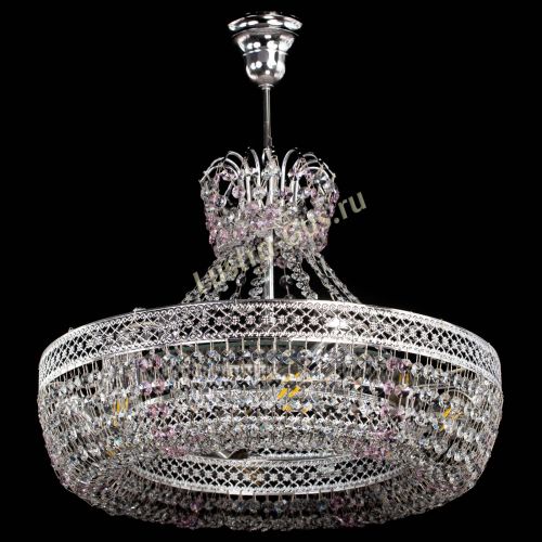 Люстра Венеция Кольцо с подвесом Розовая в Саратове Гусь Хрустальный