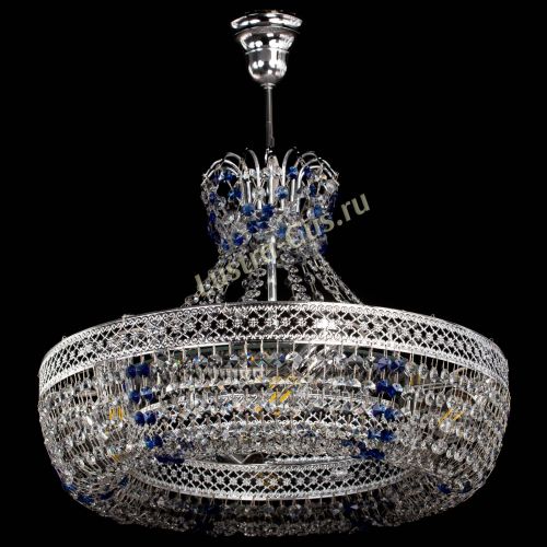 Люстра Венеция Кольцо с подвесом Синяя в Саратове Гусь Хрустальный