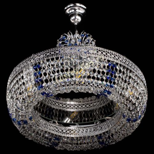 Люстра Венеция Кольцо с подвесом Синяя в Саратове Гусь Хрустальный