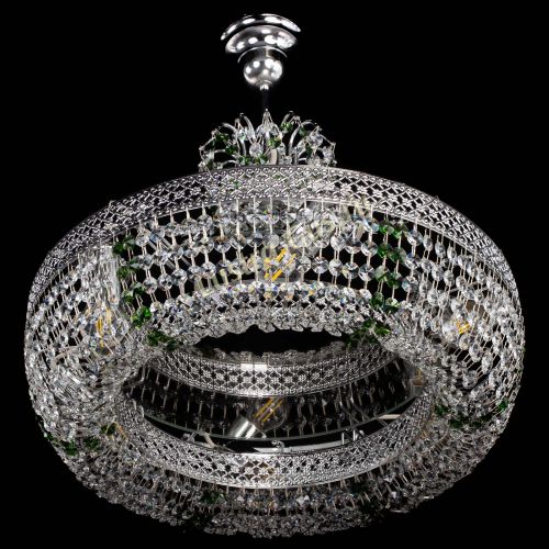 Люстра Венеция Кольцо с подвесом Зеленая в Саратове Гусь Хрустальный