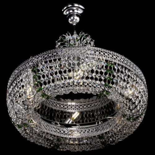 Люстра Венеция Кольцо с подвесом Зеленая в Саратове Гусь Хрустальный