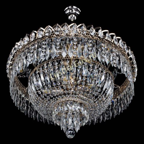 Люстра Водопад перо №8 с подвесом в Саратове Гусь Хрустальный