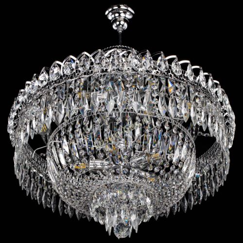 Люстра Водопад перо с подвесом в Саратове Гусь Хрустальный