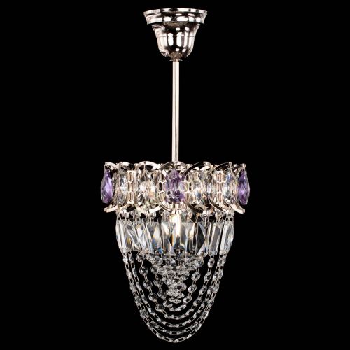 Люстра Водоворот №1 мини с подвесом фиолетовая в Саратове Гусь Хрустальный