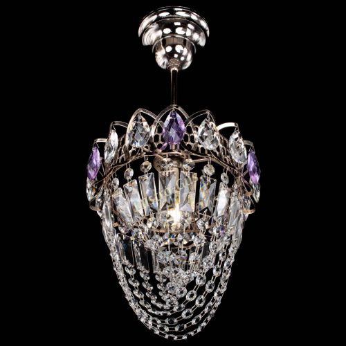 Люстра Водоворот №1 мини с подвесом фиолетовая в Саратове Гусь Хрустальный