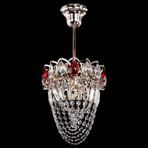 Люстра Водоворот №1 мини с подвесом красная в Саратове Гусь Хрустальный