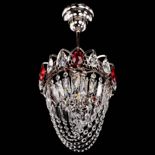 Люстра Водоворот №1 мини с подвесом красная в Саратове Гусь Хрустальный