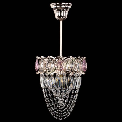 Люстра Водоворот №1 мини с подвесом розовая в Саратове Гусь Хрустальный