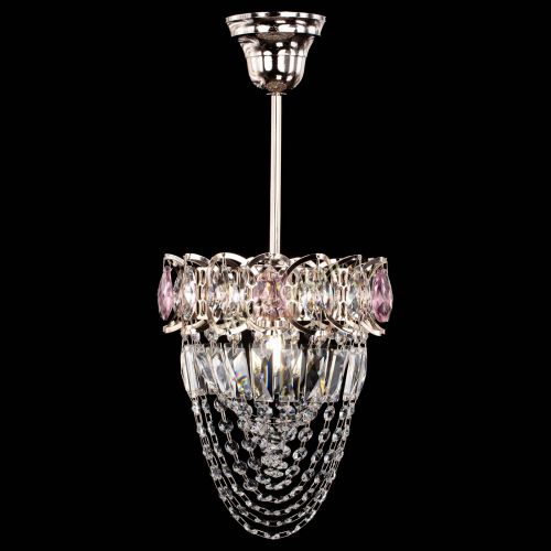 Люстра Водоворот №1 мини с подвесом розовая в Саратове Гусь Хрустальный